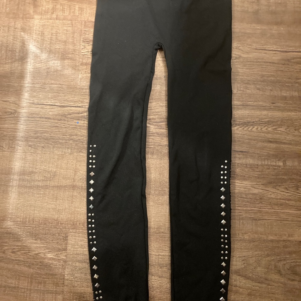 Ripped studded leggings